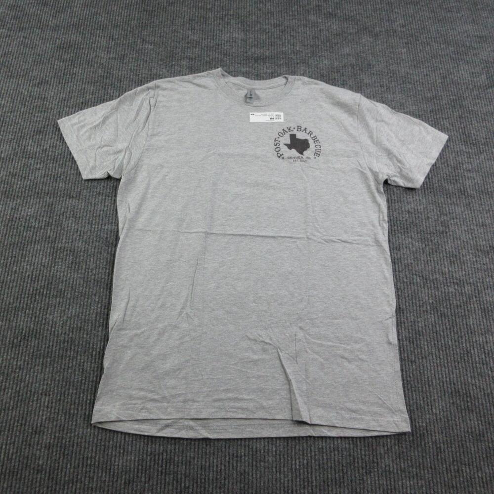 Post Oak Barbecue Denver Shirt Mens XL Gray Next Level Apparel Graphic Tee NWOT